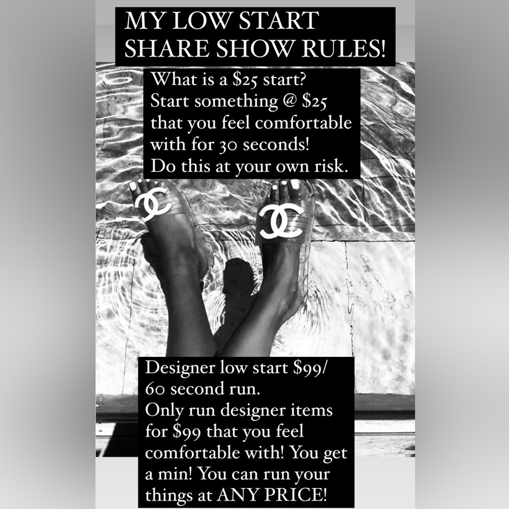 PLEASE READ: LOW START $25/30 sec run + Designer $99 start/60 sec run